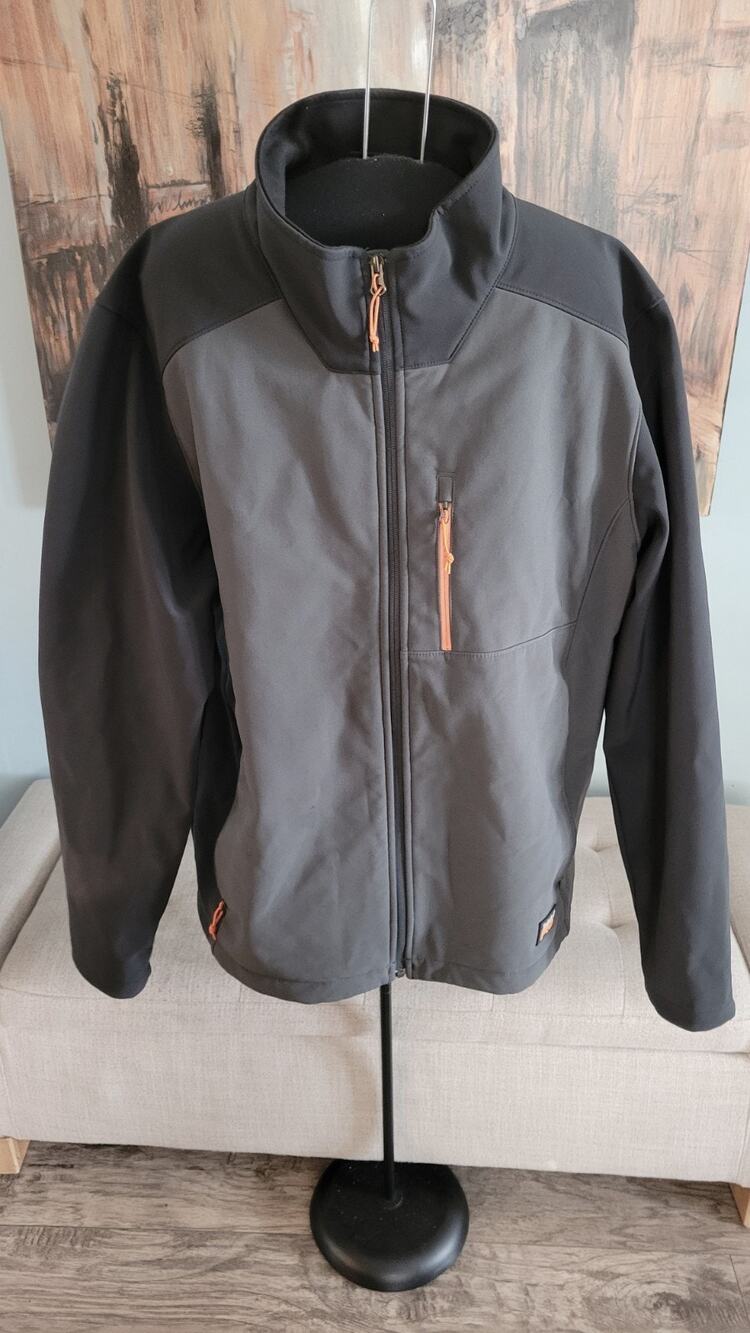 Timberland PRO Soft Shell Jacket Men's Large Gray Black Full Zip Work Coat